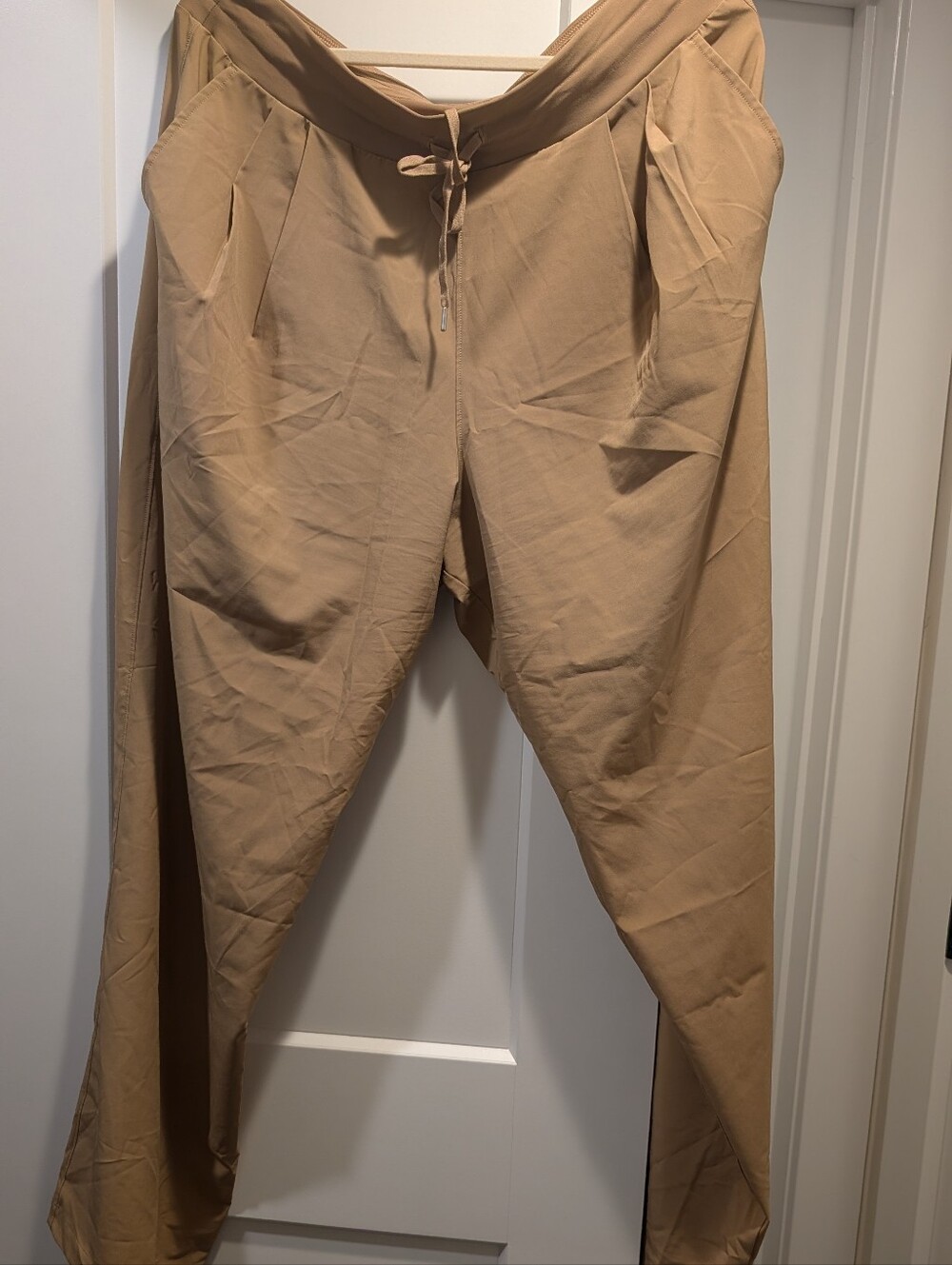Calia Wide Leg Drawstring Pants in Tan — Women's Relaxed Fit